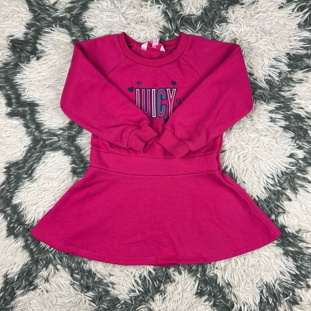 Juicy Couture Kids Girls Long Sleeve Dress Pink Size 4T